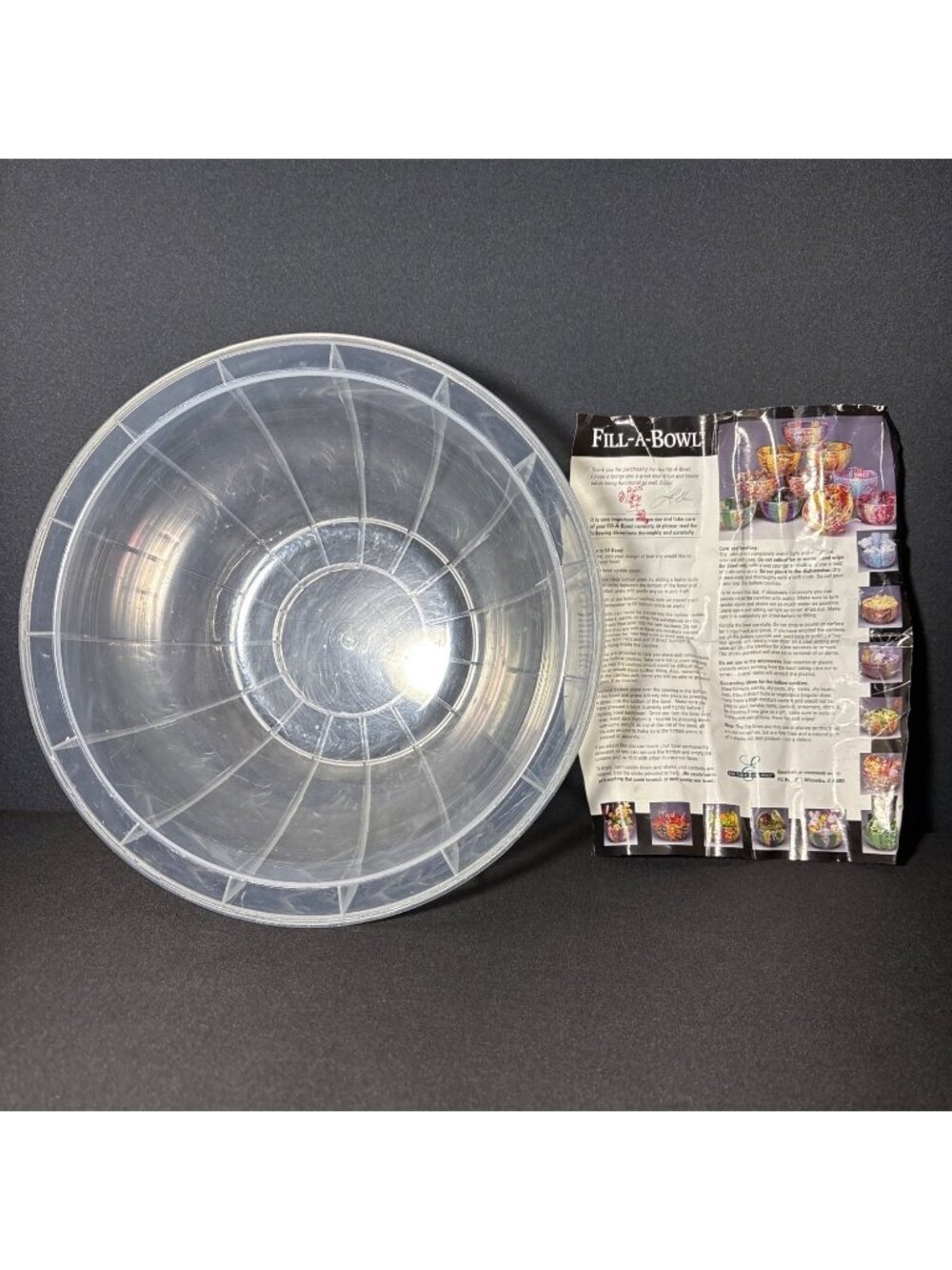 Fill-A-Bowl Y2K Lori Greiner QVC Acrylic Clear DIY Craft Bowl Decor Snack 12" - Picture 1 of 6